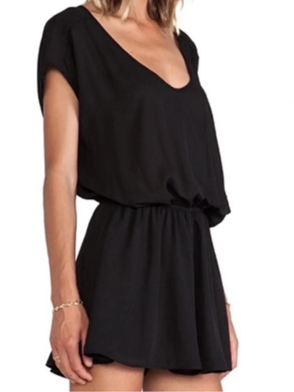Show Me Your Mumu Rowdy Romper Black Chiffon Romper - Medium